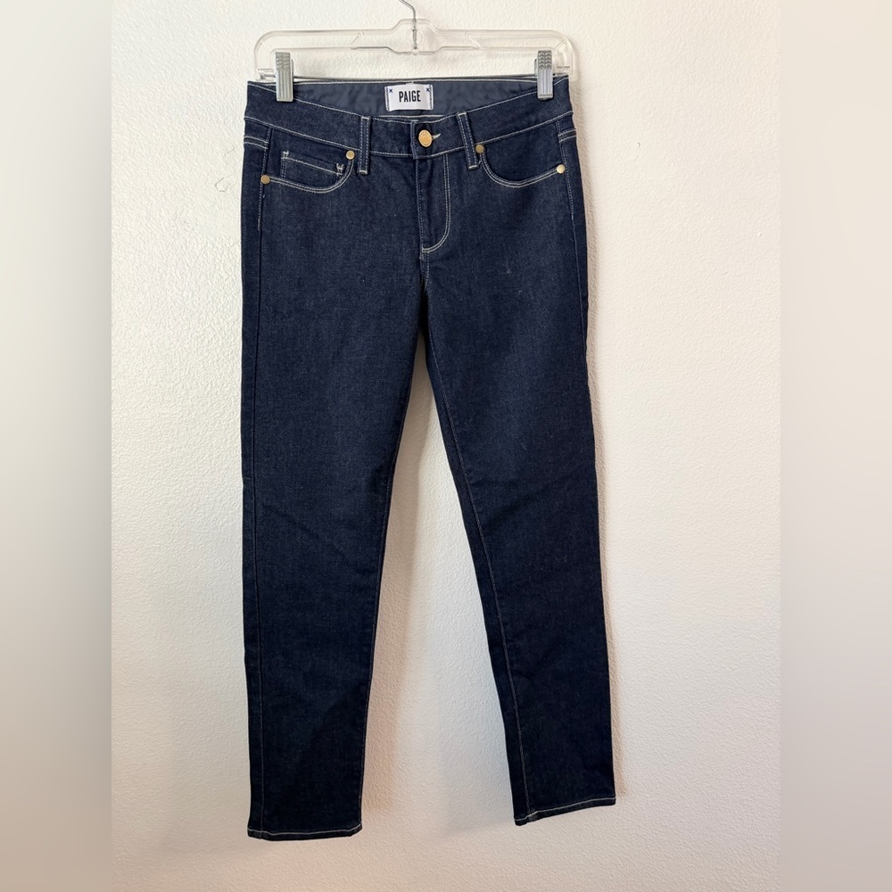 New PAIGE Jeans Hooton Crop High Rise Ultra Skinny Jeans Dark Women’s Size 28